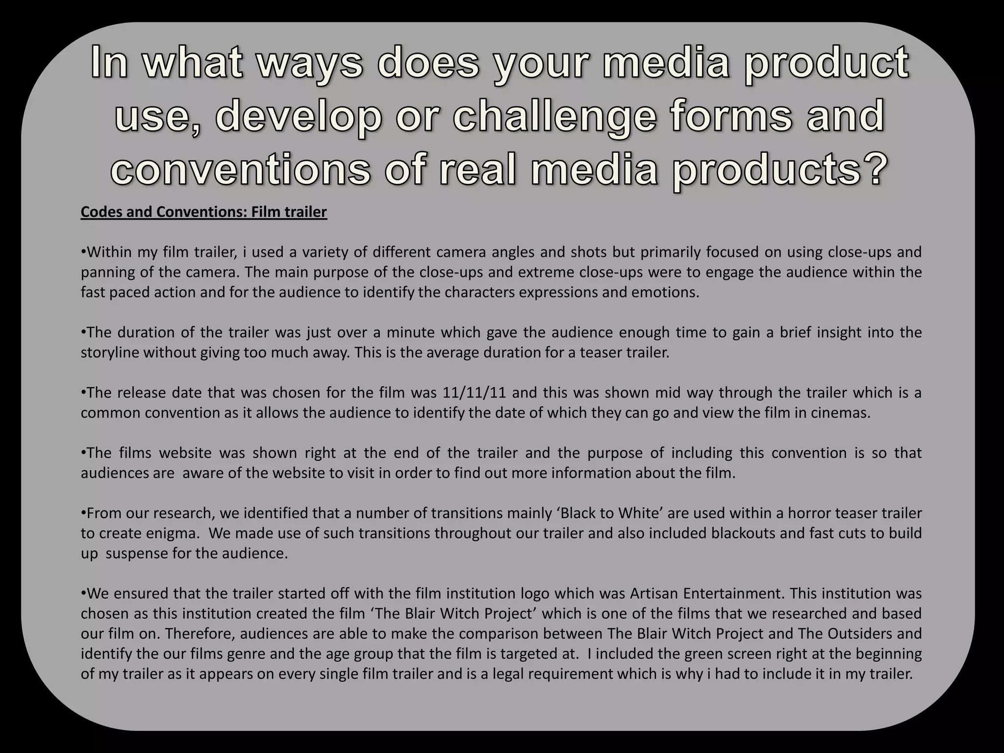 A film magazine front cover, featuring the film