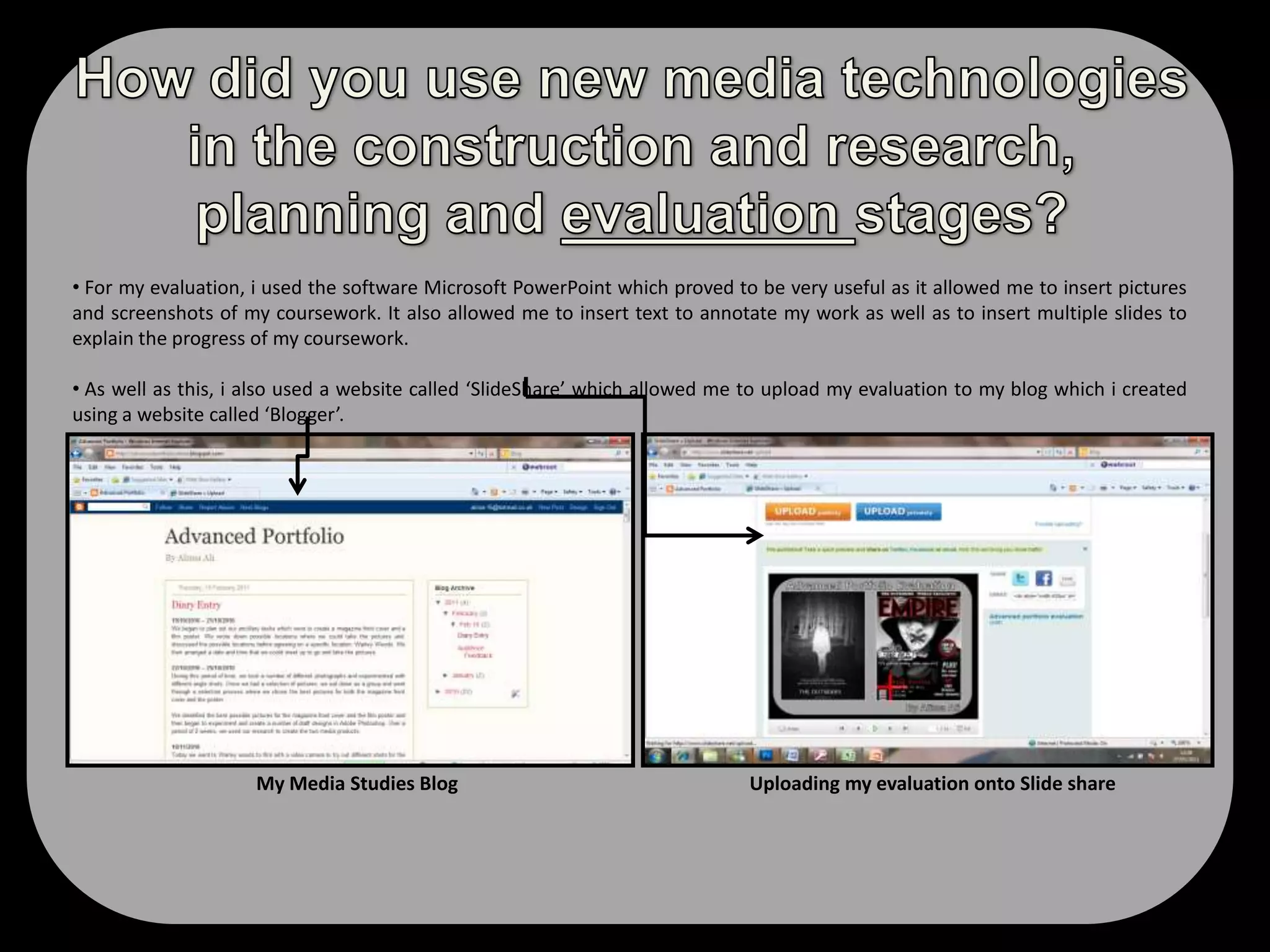  My film poster makes use of four main colours: black, white, grey and white. These colours are also used on the Blair witch project poster and the colours make a bold statement. The colours that I have used on my poster allows the audience to identify the films genre and creates a sense of mystery and darkness. Codes and Conventions: Film Poster