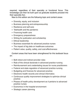 Advanced Practice Nursing Essential Knowledge for the Profession 5th ...