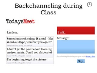 Backchanneling during Class 0 