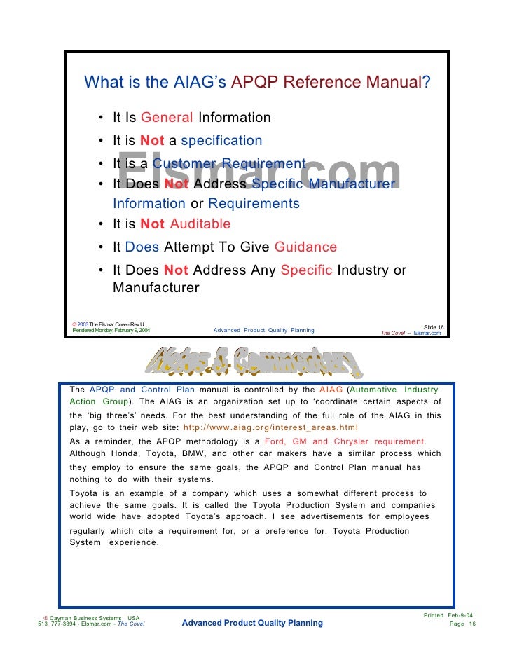 advanced product quality planning apqp pdf