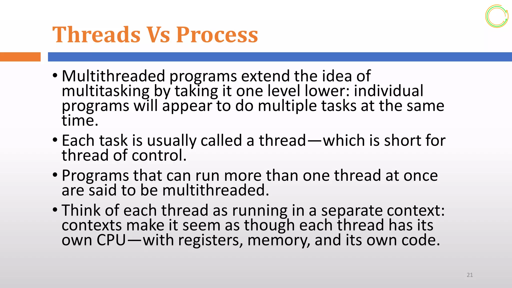 Multi Threading Concept (Advanced programming)