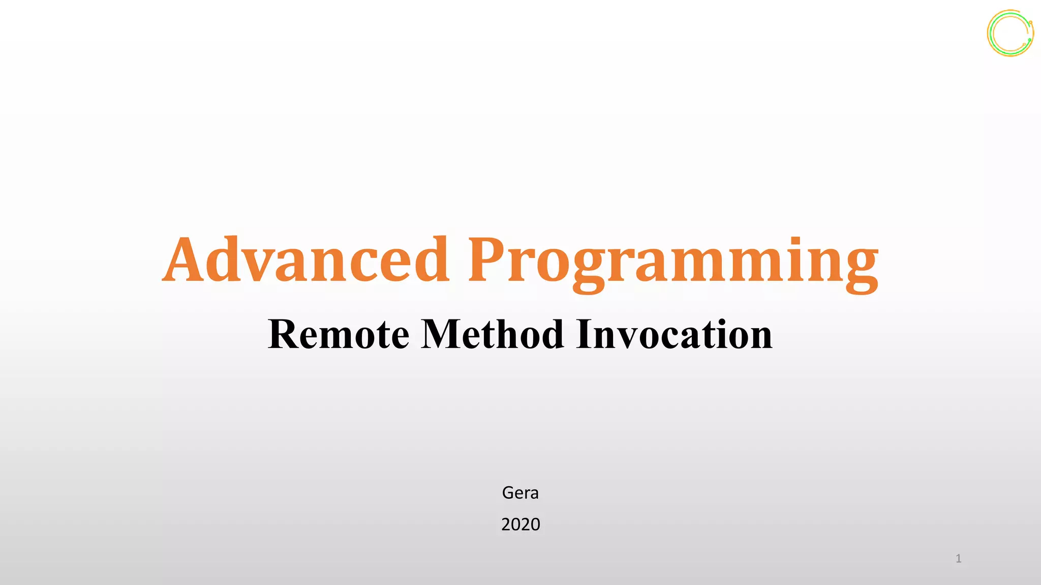 Remote Method Invocation, Advanced programming | PPT