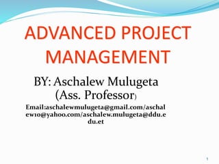 Advanced Project Management PPT- Best Course | PDF