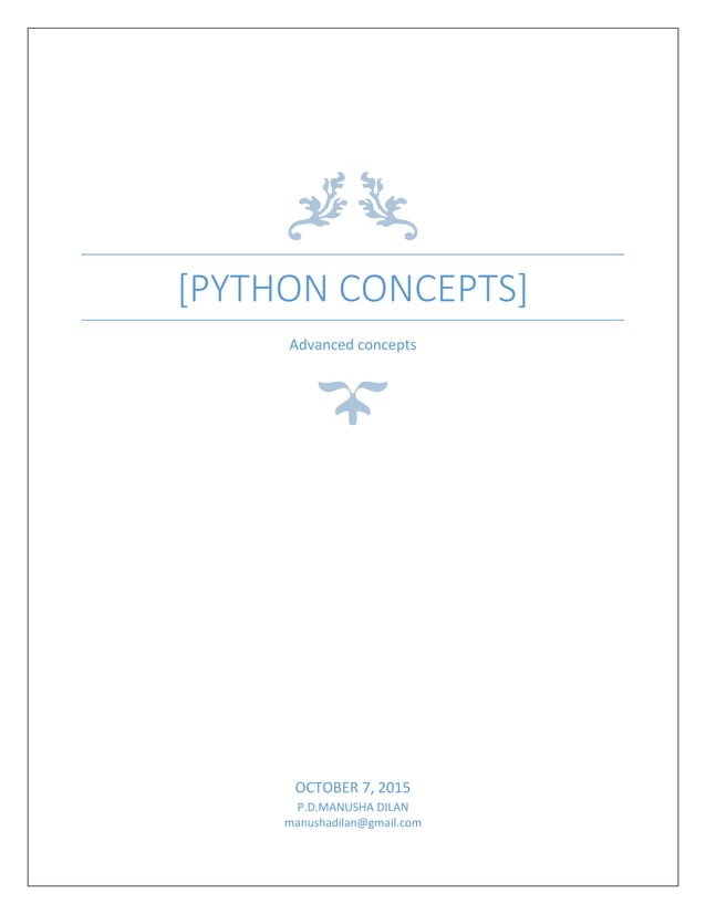 Advanced python concepts | PDF