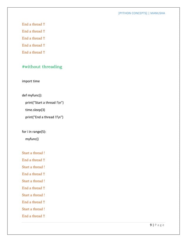 Advanced python concepts | PDF