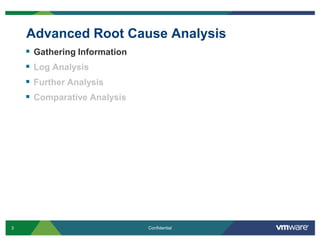 Advanced Root Cause AnalysisGathering InformationLog AnalysisFurther AnalysisComparative Analysis