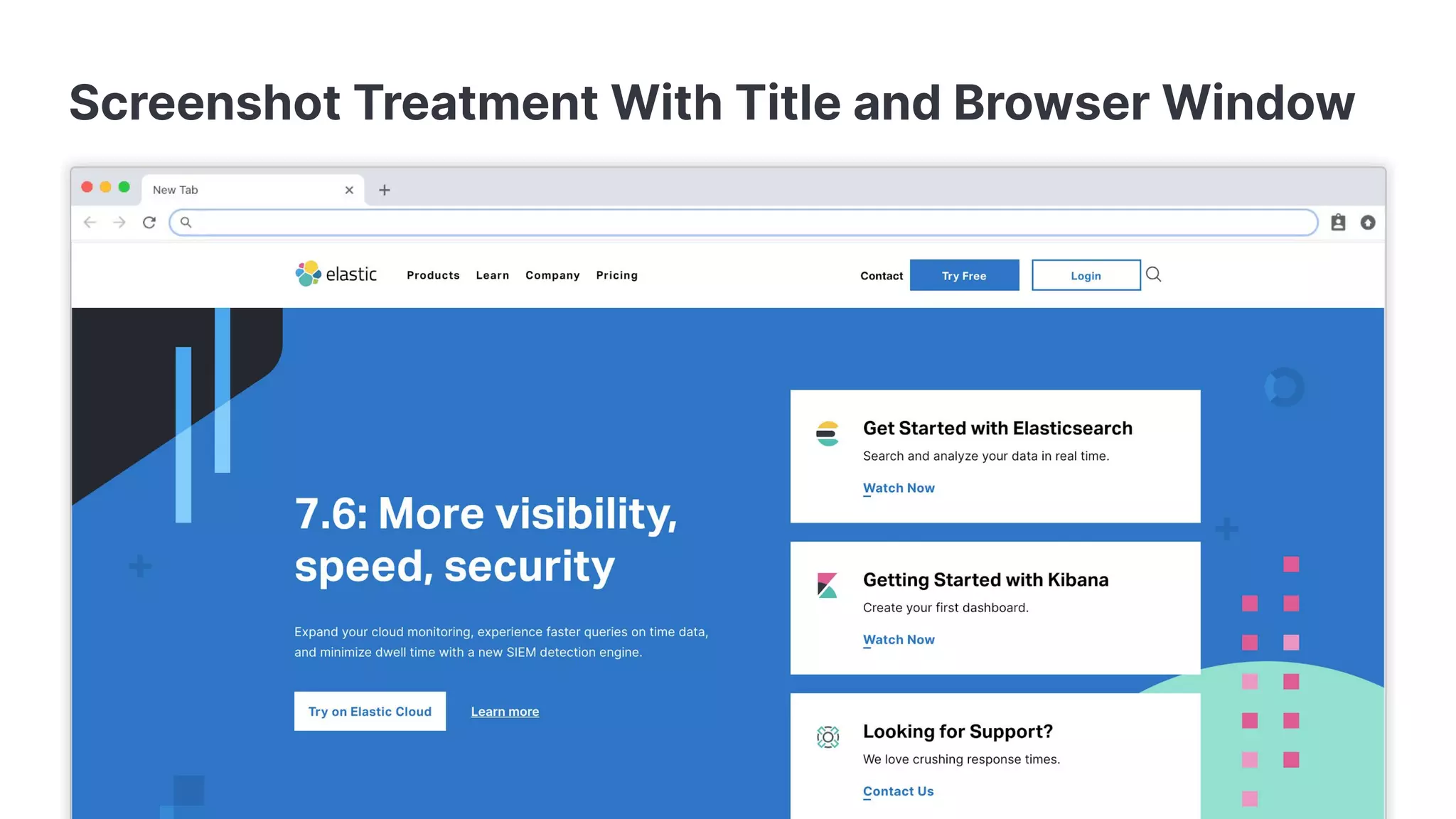 Screenshot Treatment With Title and Browser Window 