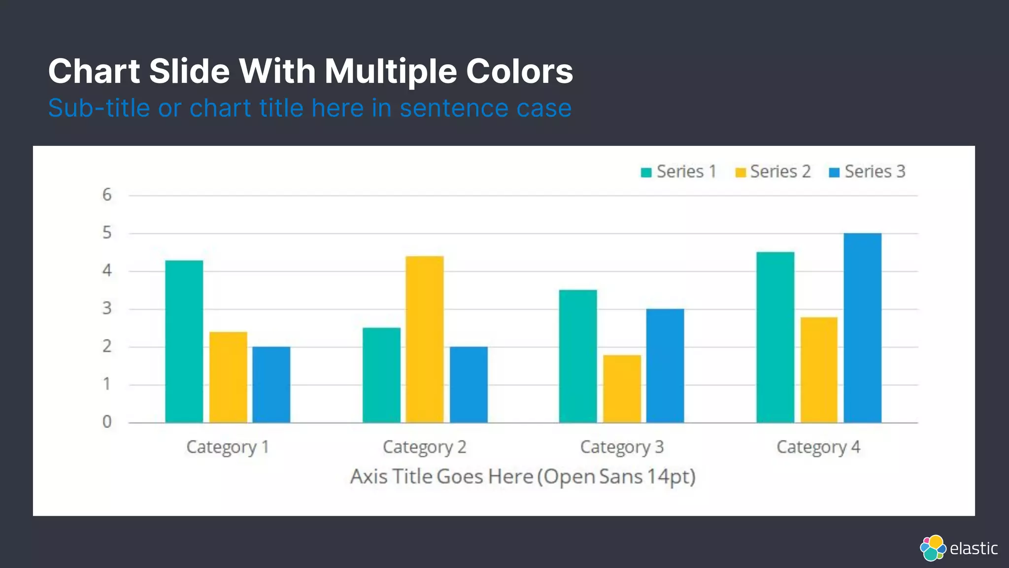 Chart Slide With Multiple Colors Sub-title or chart title here in sentence case 