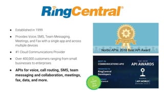 ● Established in 1999
● Provides Voice, SMS, Team Messaging,
Meetings, and Fax with a single app and across
multiple devic...