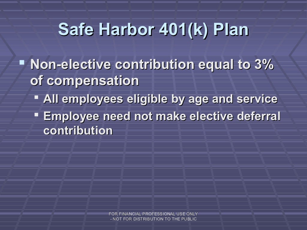 Advanced Safe Harbor 401(K) Plan Designs (For The Financial Advisor)