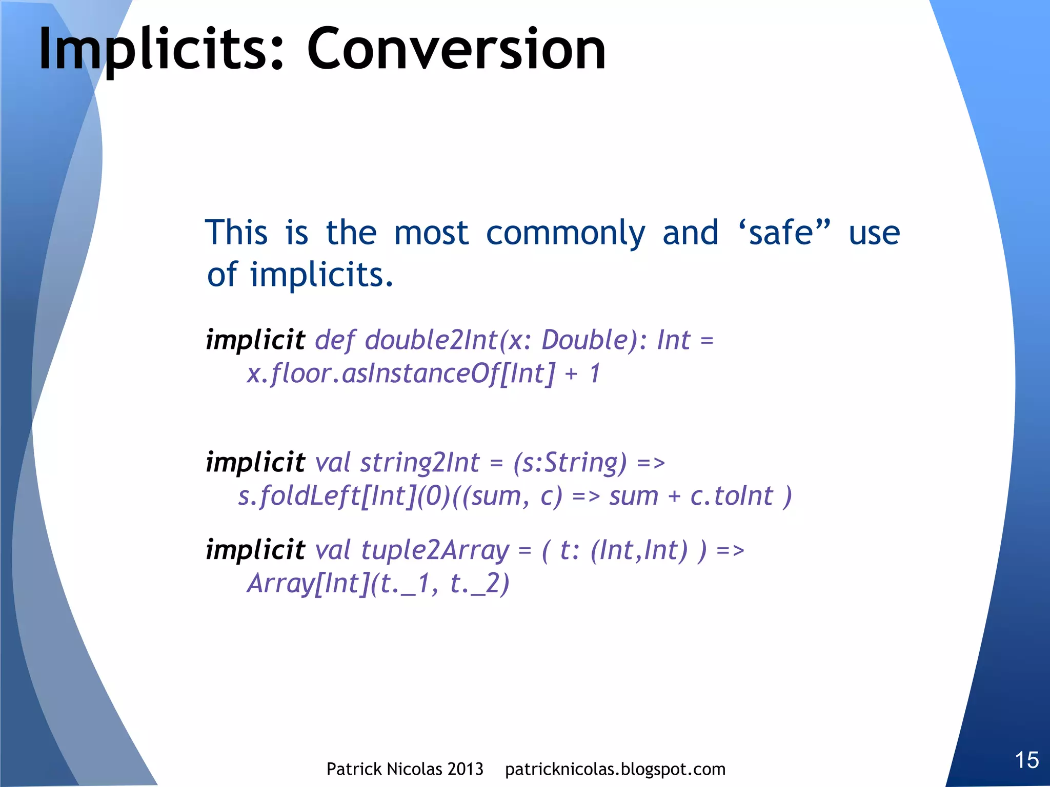 Monads are abstract structures in algebraic topology related to
the category theory.
A category C is a structure which has
● object {a, b,c...}
● morphism or maps on objects f: a->b
● composition of morphisms
f: a->b, g: b->c => f o g: a->c
Monads enable the “monadic” composition or chaining of
functions or computation on single type argument.
Monadic composition
 
