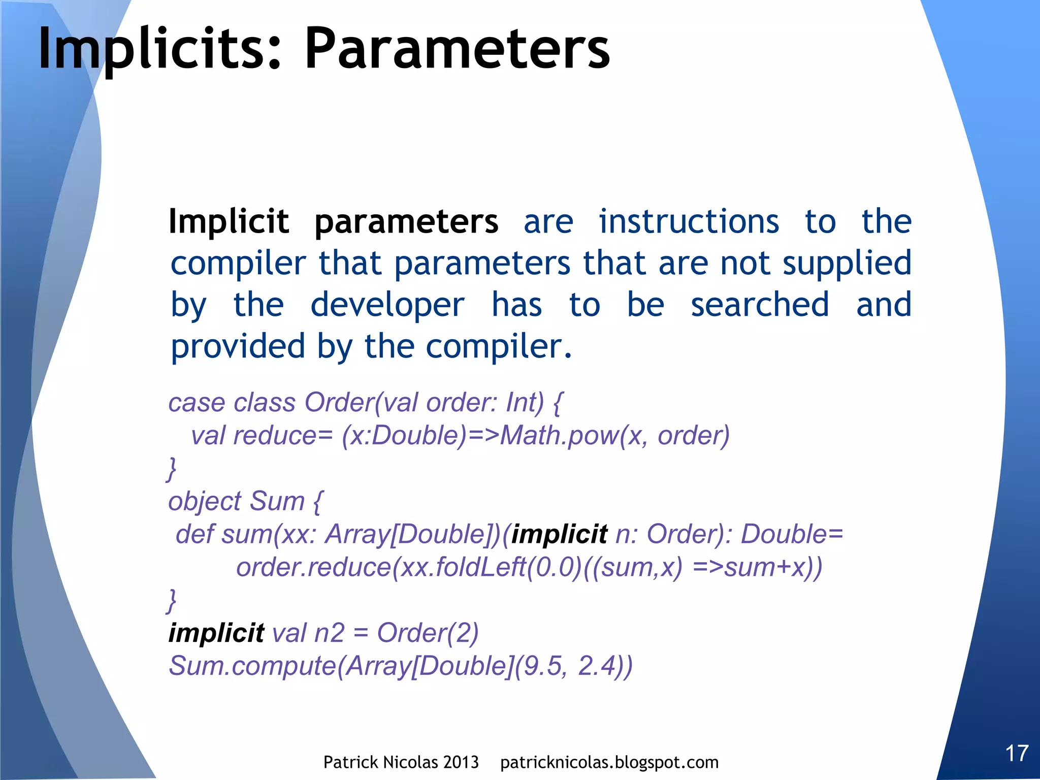 A monad extends a functor with binding method (flatMap)
The monadic definition of the kernel function component h
Monadic composition
 