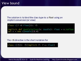 View bound
The solution is to bind the class type to a Float using an
implicit conversion (or view)
The <% directive is th...