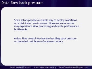 Data flow back pressure
A data flow control mechanism handling back pressure
on bounded mail boxes of upstream actors.
Sca...