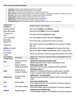Advanced Search Methods File Advanced search made easy | DOC