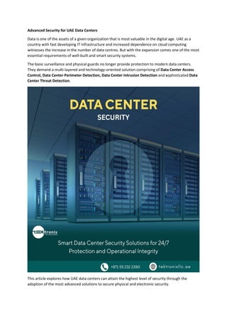 Advanced Security for UAE Data Centers (data center) | PDF