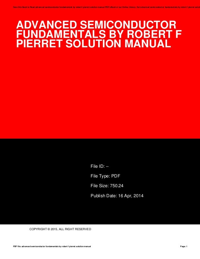Advanced semiconductor fundamentals robert f pierret pdf editor