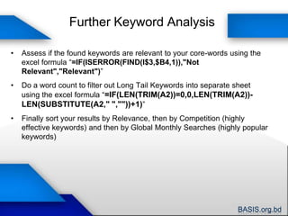 Google Analytics Historic KeywordsSort by VisitsClick Export and then CSV for ExcelChange period to start day to todayGo to next page and more pages as long as there in at least 2 visits for a keywordGo to Google Keyword ReportDownload CSV for each table as long as there is at 2 visits for a keyword