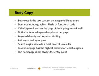 Advanced SEO Techniques | PDF