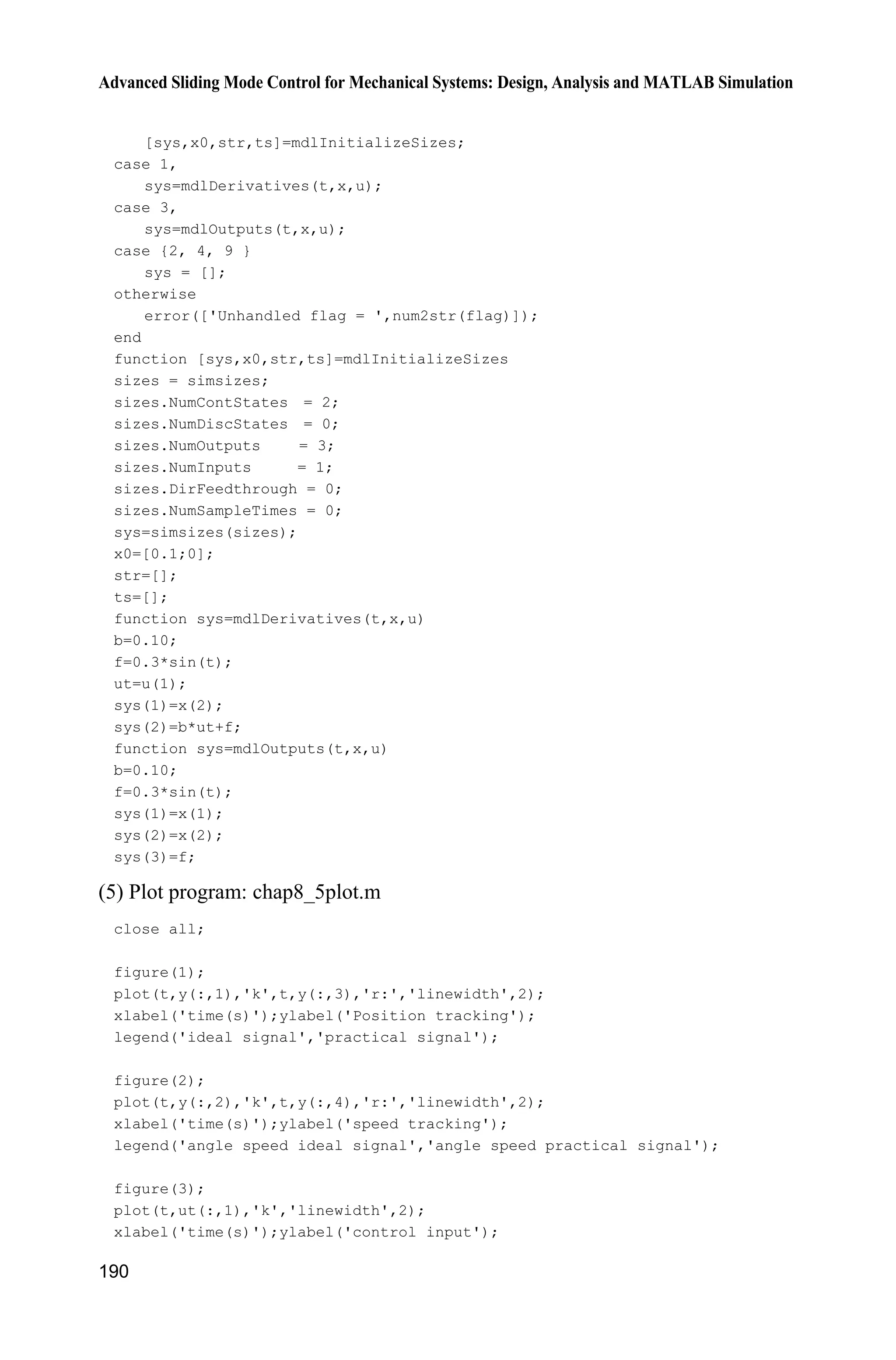 Advanced Sliding Mode Control for Mechanical Systems: Design, Analysis and MATLAB Simulation
186
Figure 8.8 Position, speed value and their observed values
Figure 8.9 Total uncertainty and its observed value
Figure 8.10 Position and speed tracking with extended observer
 