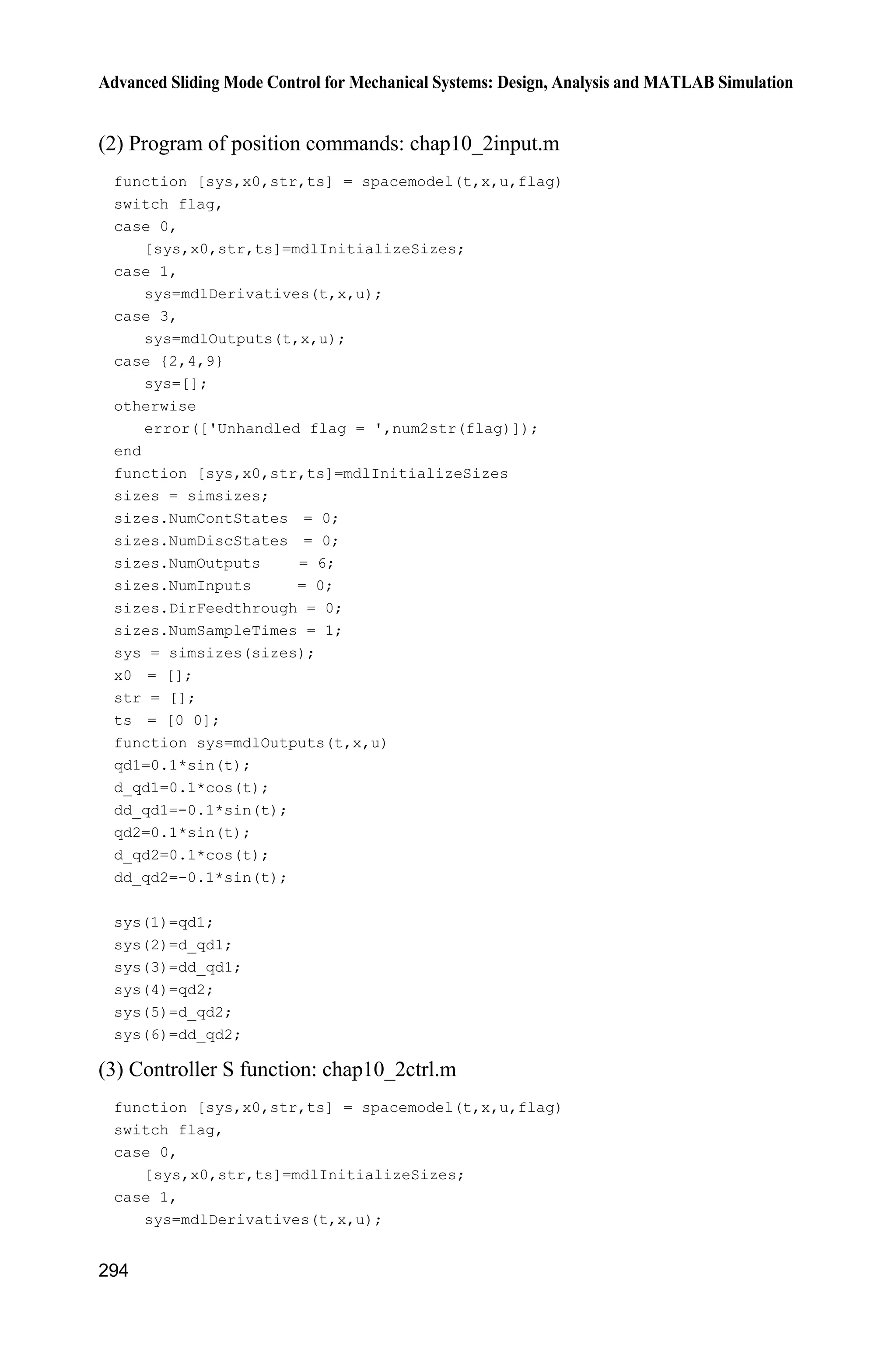 9 Fuzzy Sliding Mode Control
273
T
h h
ˆ( | ) ( )h s sIT T (9.43)
where h
ˆ( | )h s T is the fuzzy output of the universal approximation Eq. (9.18),
( )sI is the fuzzy vector, vector T
hT varies according to the adaptive rule. The
ideal h
ˆ( | )h s T is
*
h
ˆ( | ) sgn( )h s sKT (9.44)
where .DK !
The adaptive rule is:
h ( )s sJT I (9.45)
where 0.J !
Proof:
The optimization parameter is defined as:
h h
*
h h
ˆarg min[sup | ( | ) sgn( ) |]h s s
:
K


T
T T (9.46)
where h: is the set of h .T
Therefore, we have
1
( ) ( ) ( )
d
1
1
( ) ( )
d
1
h
* *
h h h
T *
h h
( , ) ( , ) ( ) ( )
ˆ( | ) ( )
ˆ ˆ ˆ( | ) ( ) ( | ) ( | )
ˆ( ) ( ) ( | )
n
i n n
i
i
n
i n
i
i
s k e x x
k e f x t g x t u t d t x
h s d t
h s d t h s h s
s d t h sI


  
    
 
   
 
¦
¦
T
T T T
T T (9.47)
where *
h h h .T T T
The Lyapunov function is selected as
2 T
h h
1 1
2
V s
J
§ ·
¨ ¸
© ¹
T T (9.48)
Therefore,
T
h h
T * T
h h h h
1
1ˆ( ( ) ( ) ( | ))
V ss
s s d t h s
J
J

  
T T
T I T T T
 