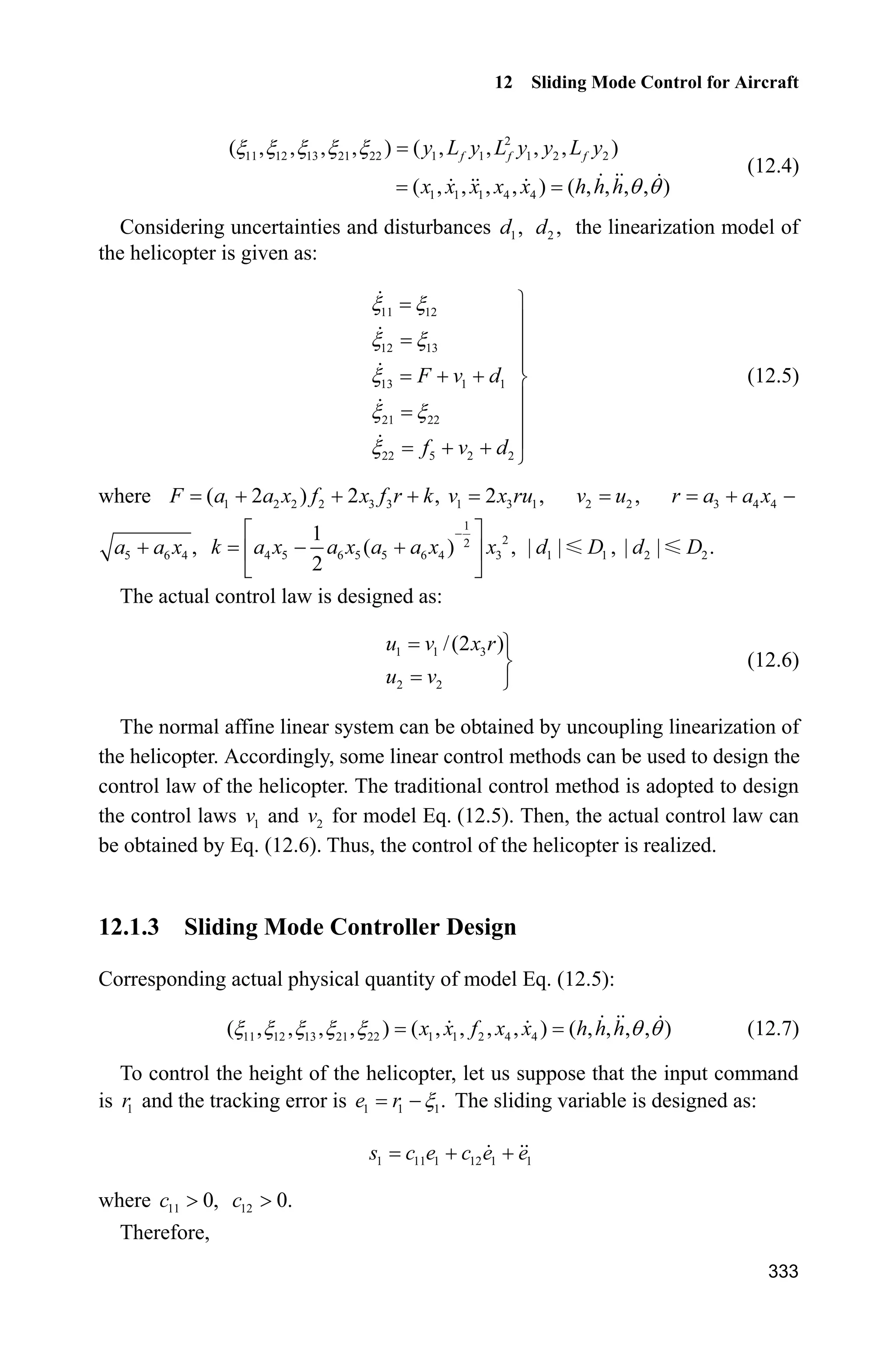 11 Sliding Mode Control for Robot
311
case 0,
[sys,x0,str,ts]=mdlInitializeSizes;
case 3,
sys=mdlOutputs(t,x,u);
case {2,4,9}
sys=[];
otherwise
error(['Unhandled flag = ',num2str(flag)]);
end
function [sys,x0,str,ts]=mdlInitializeSizes
sizes = simsizes;
sizes.NumOutputs =6;
sizes.NumInputs = 0;
sizes.DirFeedthrough = 0;
sizes.NumSampleTimes = 0;
sys = simsizes(sizes);
x0 = [];
str = [];
ts = [];
function sys=mdlOutputs(t,x,u)
q1_d=sin(2*pi*t);
q2_d=sin(2*pi*t);
dq1_d=2*pi*cos(2*pi*t);
dq2_d=2*pi*cos(2*pi*t);
ddq1_d=-(2*pi)^2*sin(2*pi*t);
ddq2_d=-(2*pi)^2*sin(2*pi*t);
sys(1)=q1_d;
sys(2)=dq1_d;
sys(3)=ddq1_d;
sys(4)=q2_d;
sys(5)=dq2_d;
sys(6)=ddq2_d;
(5) Plot program: chap11_1plot.m
close all;
figure(1);
subplot(211);
plot(t,qd(:,1),'k',t,q(:,1),'r:','linewidth',2);
xlabel('time(s)');ylabel('Position tracking of link 1');
legend('Ideal position signal','Tracking position signal');
subplot(212);
plot(t,qd(:,2),'k',t,q(:,2),'r:','linewidth',2);
xlabel('time(s)');ylabel('Speed tracking of link 1');
legend('Ideal speed signal','Tracking speed signal');
figure(2);
subplot(211);
plot(t,qd(:,4),'k',t,q(:,3),'r:','linewidth',2);
xlabel('time(s)');ylabel('Position tracking of link 2');
legend('Ideal position signal','Tracking position signal');
subplot(212);
 