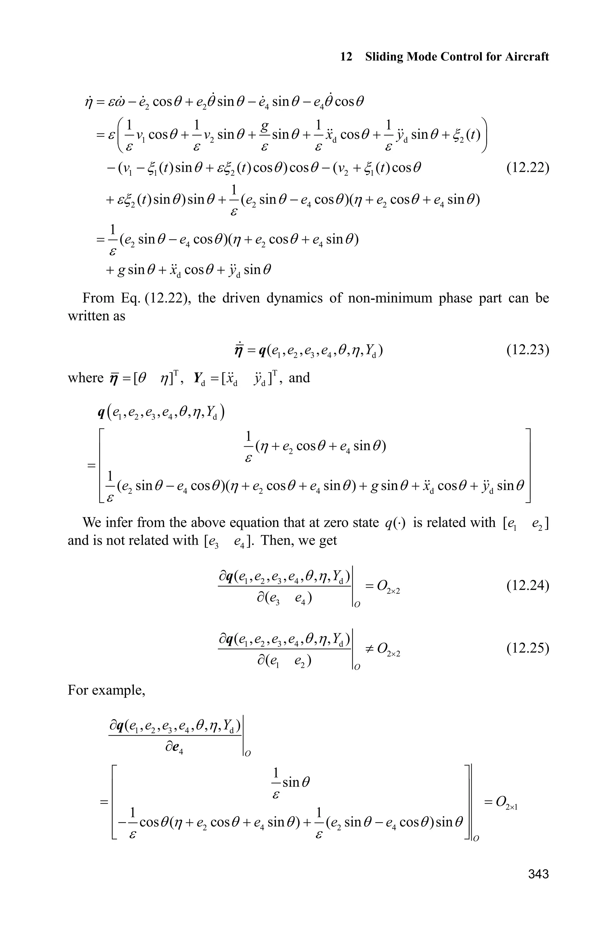 Advanced Sliding Mode Control for Mechanical Systems: Design, Analysis and MATLAB Simulation
318
11.4 Adaptive Sliding Mode Control for Manipulator
We discussed an adaptive sliding mode controller design method for the manipulator.
Refer to paper[2]
.
11.4.1 Adaptive Sliding Mode Controller
For the system (11.2), we assume ,D ,E H and K are the unknown constant
parameters.
Let d( ) ( ) ( )t t tq q q be the tracking error, and denote
r d ,q q ȁq r d q q ȁq (11.13)
where 1
2
0
,
0
O
O
ª º
« »
¬ ¼
ȁ 0,iO ! 1,2.i
Define the sliding variable as:
= +s q ȁq (11.14)
Slotine et al. proposed the controller[2,3]
as:
r r D
ˆ ˆˆ ( ) ( , ) ( )  Ĳ H q q C q q q G q K s (11.15)
where d1
D
d2
0
,
0
ª º
« »
¬ ¼
k
k
K d 0,ik ! 1,2.i
Because H is a positive-definite matrix, we select the Lyapunov function as
T T1 1
( )
2 2
V t s Hs a īa (11.16)
where
1
2
3
4
0 0 0
0 0 0
,
0 0 0
0 0 0
J
J
J
J
ª º
« »
« »
« »
« »
¬ ¼
ī 0,iJ ! 1,2,3,4.i
Therefore, we have
T T T T T T
T T T
r
T T T
r r
1 1
( ) ( )
2 2
1
( )
2
1
( ( ) )
2
V t     
    
     
rs Hs s Hs a īa s Hq Hq s Hs a īa
s Ĳ Cq G Hq s Hs a īa
s Ĳ C s q G Hq s Hs a īa
From Eq. (11.15), we can get
 