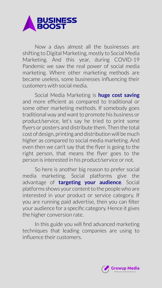 Advanced social media marketing guide