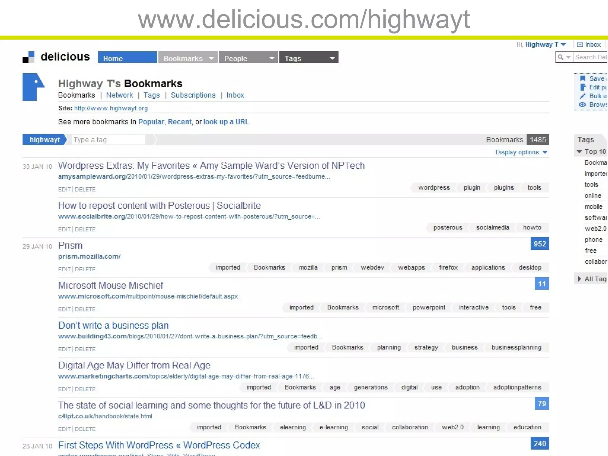 www.delicious.com/highwayt