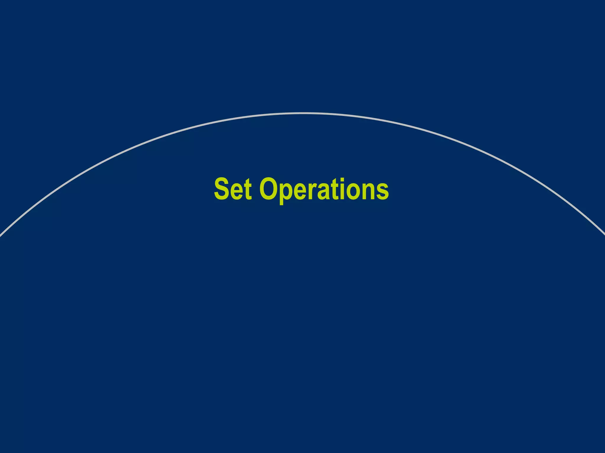 Set Operations 