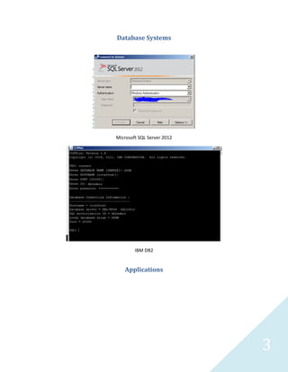 3
Database Systems
Microsoft SQL Server 2012
IBM DB2
Applications
 