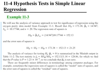 11-4 Hypothesis Tests in Simple Linear
Regression
Example 11-3
 