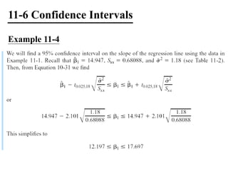 11-6 Confidence Intervals
Example 11-4
 