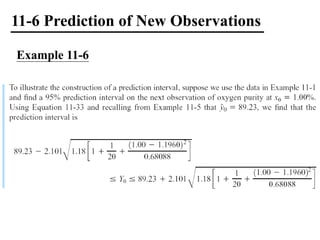 11-6 Prediction of New Observations
Example 11-6
 