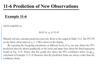 11-6 Prediction of New Observations
Example 11-6
 