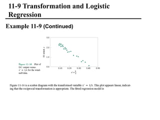 11-9 Transformation and Logistic
Regression
Example 11-9 (Continued)
 