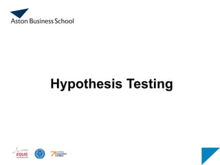 Hypothesis Testing
 