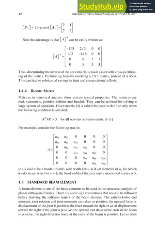 Advanced Structural Analysis With MATLAB | PDF