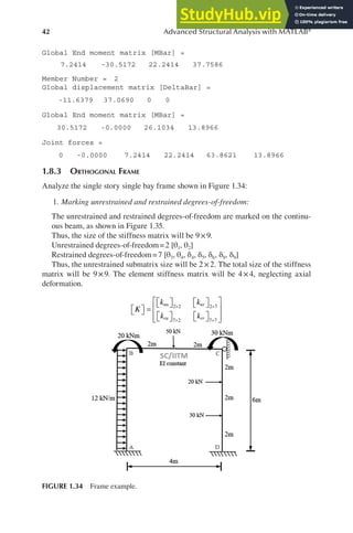 Mat Analysis Graph Structural Design Advanced Structural Analysis With MATLAB | PDF