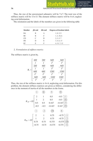 Advanced Structural Analysis With MATLAB | PDF