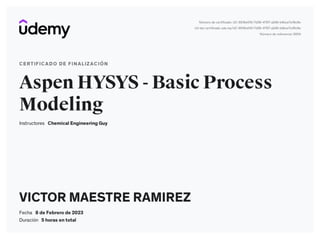 Advanced System Process Engineering (Aspen) HYSYS - Basic Process Modeling