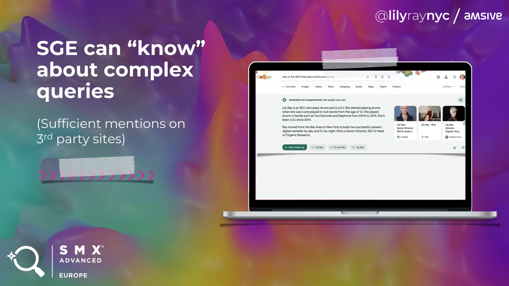 SGE can “know”
about complex
queries
(Sufficient mentions on
3rd party sites)
 