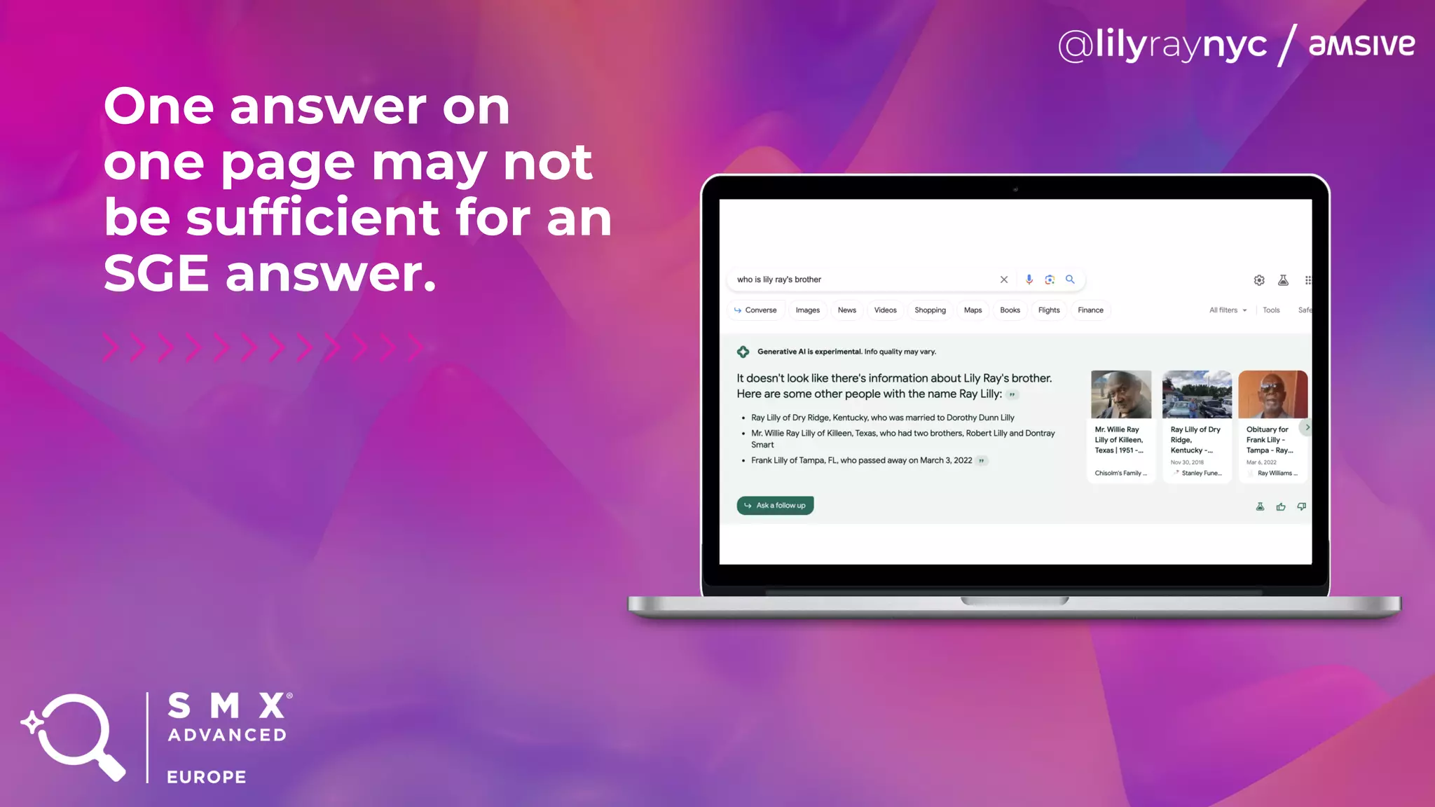 One answer on
one page may not
be sufficient for an
SGE answer.
 