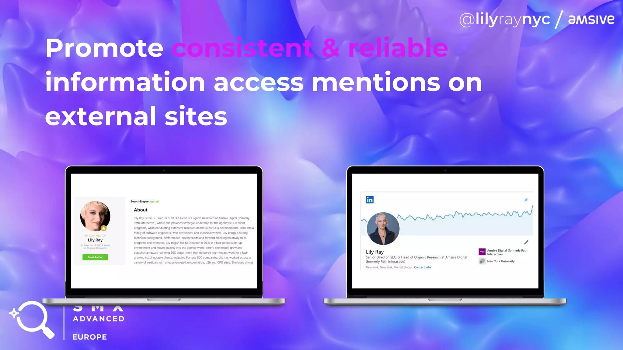 Promote consistent & reliable
information access mentions on
external sites
 