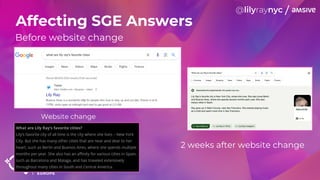 Affecting SGE Answers
Before website change
2 weeks after website change
Website change
 