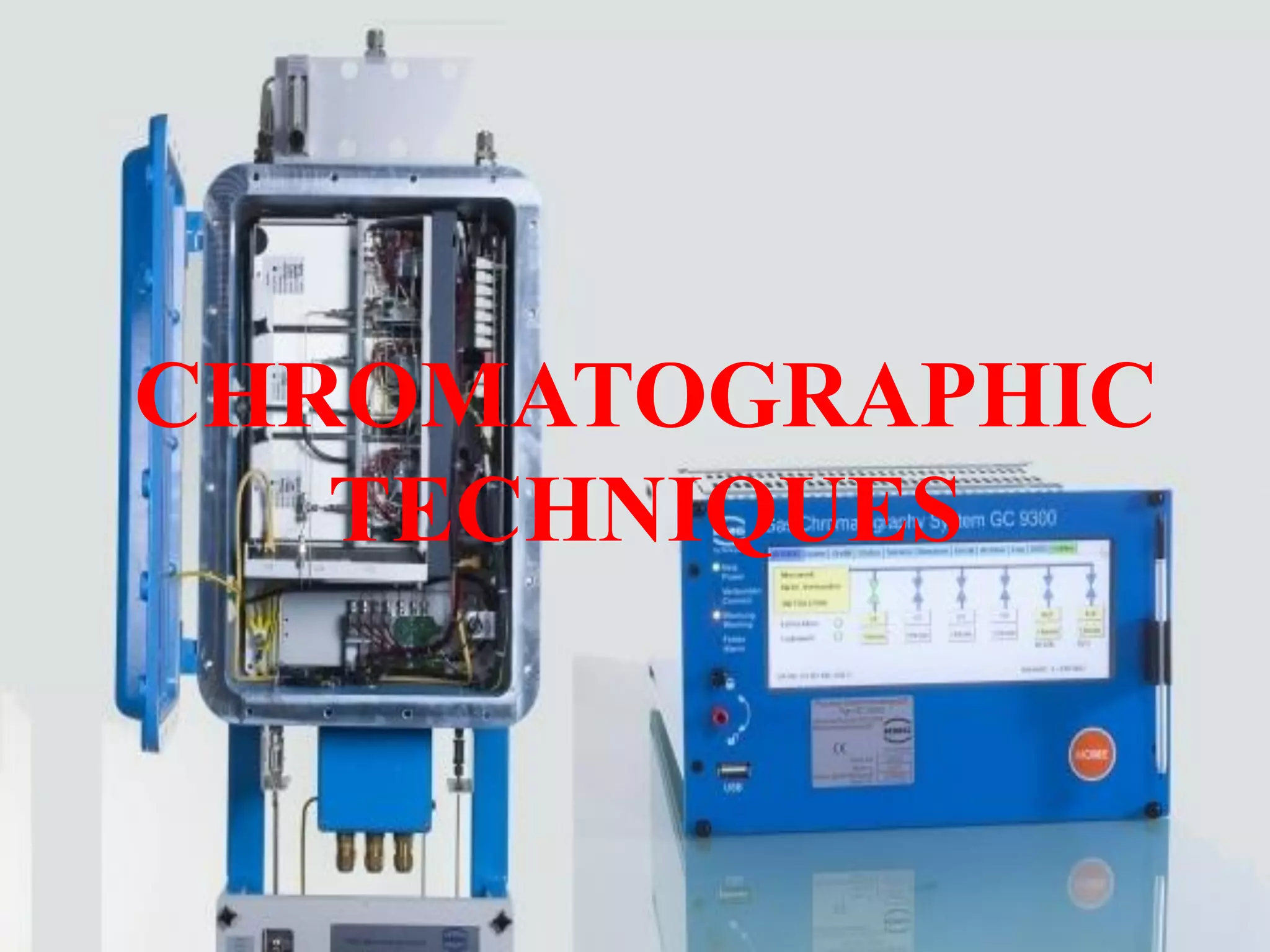 CHROMATOGRAPHIC TECHNIQUESCHROMATOGRAPHIC
TECHNIQUES
 