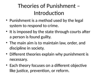 Comprehensive Overview of Theories of Punishment and Justice ...