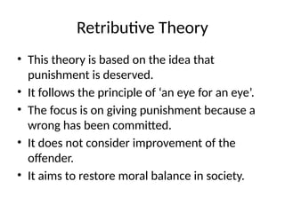 Comprehensive Overview of Theories of Punishment and Justice ...