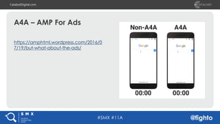#SMX #11A @fighto
CatalystDigital.com
https://amphtml.wordpress.com/2016/0
7/19/but-what-about-the-ads/
A4A – AMP For Ads
 